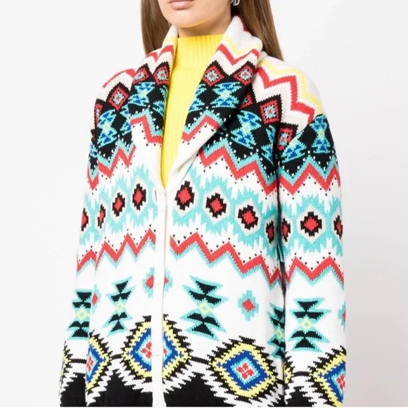 Alice + Olivia Jenn Fair Isle Cardigan Size XS - Picture 2 of 15